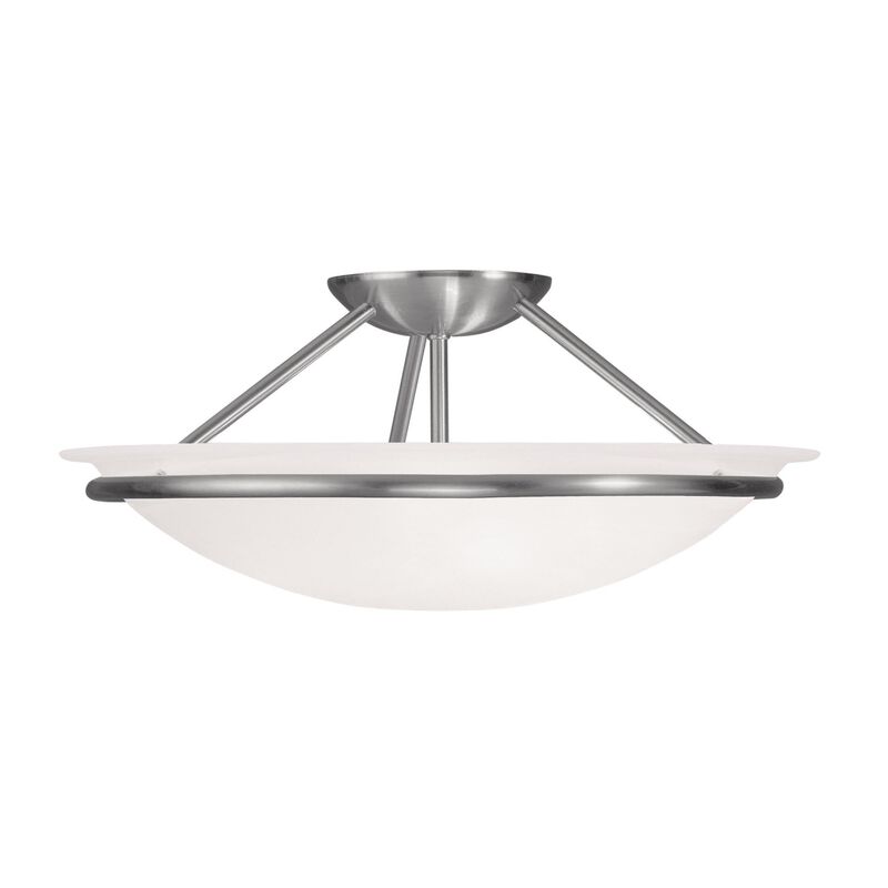 Newburgh 16 Inch 3 Light Semi Flush Mount by Livex Lighting